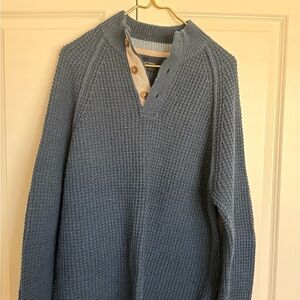 Lucky Brand Men's Textured Blue Zip-Up Sweater
